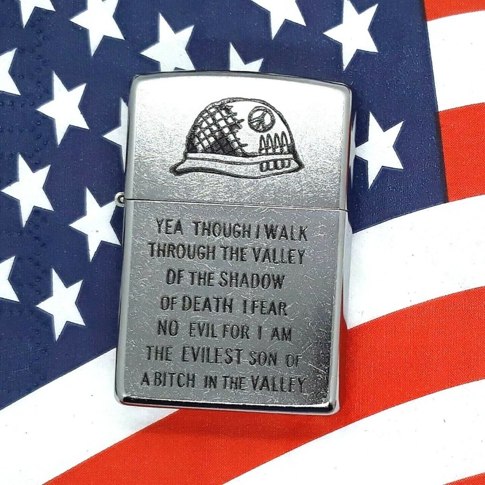 Trench Art Design  Vietnam Valley Of Death- New Release Zippo Street Chrome 8077